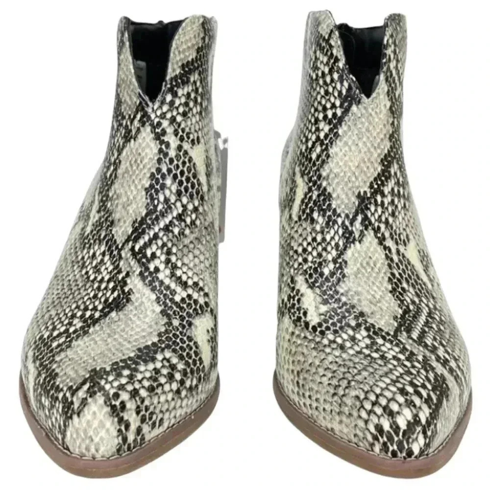 Aqua College Emily Leather Snake Print Waterproof Womens Booties Size 7M - Picture 6 of 14